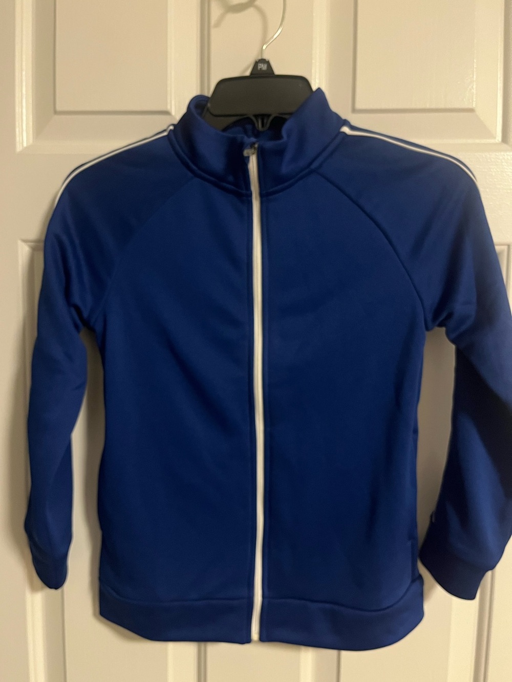 Joe Fresh Royal Blue Full-Zip Kids Jacket with White Trim Size 7-8